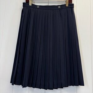 Vintage Chaus Womens Academia Heritage Pleated Skirt Size 10 Navy Classic Preppy